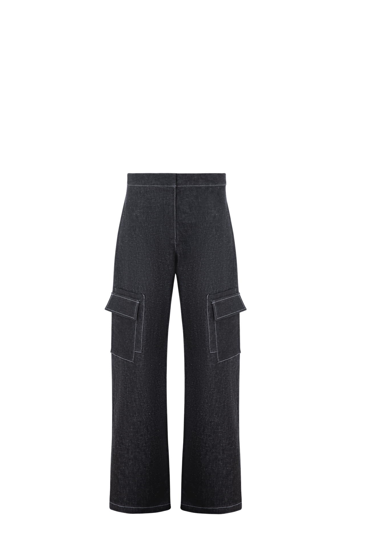 Pantaloni lunghi multi-pocket black denim